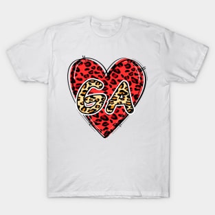 Love GEORGIA Leopard Heart GA T-Shirt